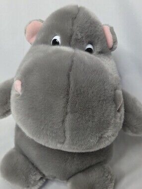 A&A Gray Plush Hippo Stuffed Animal